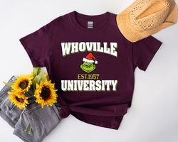 christmas whoville university est 1957 shirt, personalized christmas gift, xmas party shirt, christmas family gift, chri