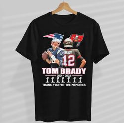 Tom Brady Shirt, Patriot And Buccaneers 2000-2022 Signature Thank You For The Memories T Shirt, Tom Brady Shirt, Tom Bra