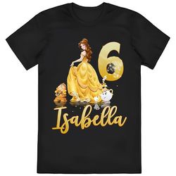 Belle Beauty and the Beast Disney Princess Birthday Gift Tshirt...