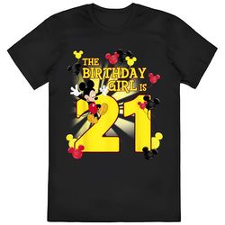 Disney Mickey And Friends Mickey 21st Birthday Girl T-Shirt, 21st...