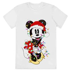 Disney Mickey Minnie Mouse Christmas Lights T-Shirt, Mickeys Very...