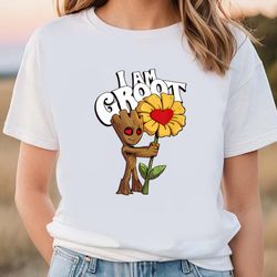 Marvel Guardians I Am Groot Daisy Flower Valentines T-shirt T-shirt