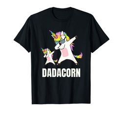 adorable dadacorn dabbing unicorn dad and baby funny gift for papa t-shirt