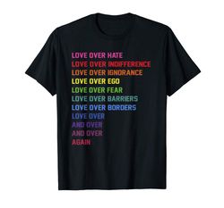 adorable love over hate love over indifference t-shirt