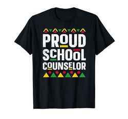 Adorable Proud School Counselor Africa Pride Black History Month T-Shirt