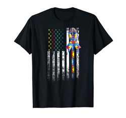 Buy Autism Awareness T-Shirt American Flag Distressed Tee Gift