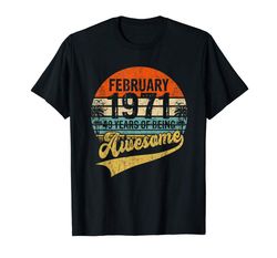 Buy Awesome Since February 1971 Shirt Vintage 49 Years Old Gift T-Shirt