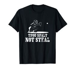 Buy Baseball Catcher Shirt Thou Shalt Not Steal - Religious Gift
