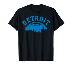 Buy Detroit Football Vintage Michigan Skyline Retro Lion Gift T-Shirt