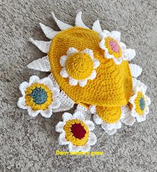 Crochet Daisy Memory Game PDF Pattern - Unique Design by BNMByo