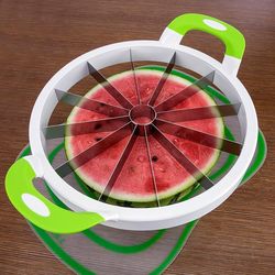 effortless fruits & vegetables slicer – stainless steel watermelon cutter, ergonomic grip for safe slicing