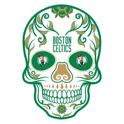 boston celtics 4 inch day of the dead sugar skull vinyl decal sticker