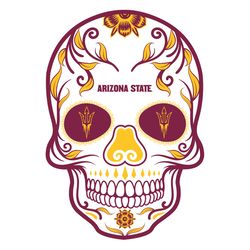 arizona state sun devils 4 inch day of the dead sugar skull vinyl decal sticker
