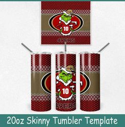 grinch san francisco 49ers ugly sweater tumbler wrap, christmas san francisco 49ers tumbler wrap