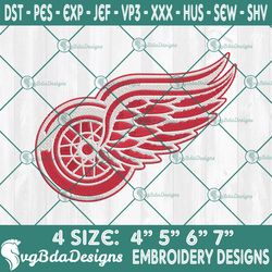 Detroit Red Wings Embroidery Designs, NHL Logo Embroidered, Detroit Red WingsHockey Embroidery Designs,  Hockey Logo