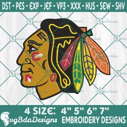 Chicago Blackhawks Embroidery Designs, NHL Logo Embroidered, Chicago Blackhawks Hockey Embroidery Designs,  Hockey Logo