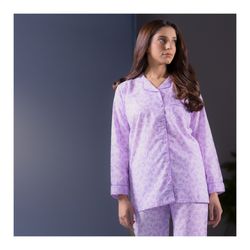 Basix Women Loungewear, Embossed Textured Fabric Purple Flora 2-Pack Set