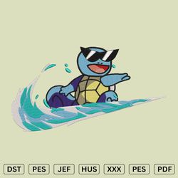 Squirtle Pokemon Embroidery design - Pokemon Embroidery File - File DST, PES, JEF