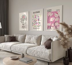 Set Of 3, Matisse Cutout, Matisse Print, Flower Market Print, Flower Market Poster, Set of Three Wall Art, Gallery Wall
