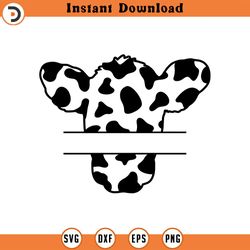 cow head monogram svg, cow print svg, cow spots pattern, animal print pattern, farmhouse cut file cricut, png pdf