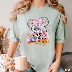 Disney Characters, Disney Castle Shirt, Minnie Ears, Disney Trip shirt, Disney Family shirt, comfort colors Disney Shirt