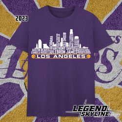 Los Angeles Basketball Team 23 Player Roster, Los Angeles City Skyline shirt
