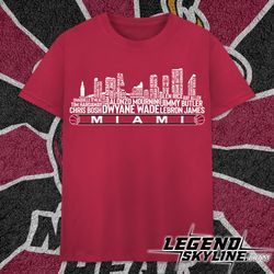 Miami Basketball Team All Time Legends, Miami City Skyline shirt