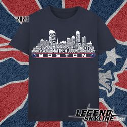 New England Football Team 23 Player Roster, Boston City Skyline shirt