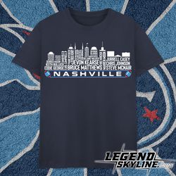 Tennessee Football Team All Time Legends, Nashville City Skyline shirt
