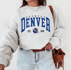 Vintage Denver 1960 Football Sweatshirt, Denver Bronco Football Shirt, Football Fan Gift, Game Day Hoodie, Denver Footba