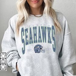 Vintage Seattle Football Sweatshirt, 90s Style Seattle Football Crewneck, Football Sweatshirt, Seattle Seahawks Sweatshi