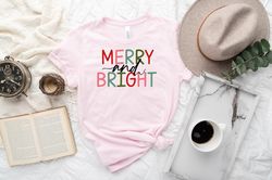 Merry and Bright Shirt, Womens Christmas Sweatshirt, Cute Holiday Sweatshirts, Women's Christmas Shirt, Christmas Gifts