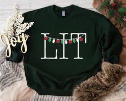 Christmas Lit Sweatshirt, Xmas Family Sweatshirt, Lighting Sweatshirt, Christmas Gift, Holiday Xmas Sweatshirt, Christma