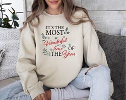 Christmas Sweatshirt, The Most Wonderful Time Of The Year, Womens Holiday Sweatshirt, Winter Sweatshirt, Xmas Holiday Ou