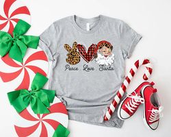 Peace Love Santa Shirt, Christmas Gift, Love Christmas T-Shirt, Santa Shirt, Xmas Gift For Her, Merry Christmas Shirt, S