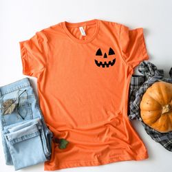 Retro Pumpkin Face Shirt, Funny Jack O Lantern Halloween T-Shirt, Vintage Pumpkin Sweatshirt, Cute Halloween Shirt, Matc