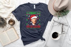 Santa Joe Biden Merry 4th Of Easter Christmas Shirt, Ugly Christmas Sweater, Biden Santa Confused Tee, Biden Xmas Sweats