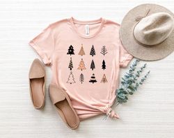 Boho Christmas Trees Sweatshirt, Christmas Shirts For Women, Cute Xmas Gift, Holiday Tee, Christmas Shirts For Women, Me