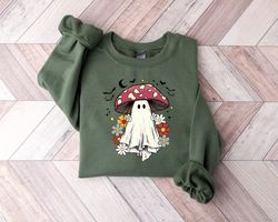 Ghost Mushroom Shirt, Magic Mushroom Sweatshirt, Halloween shirt Cute Ghost shirt, Halloween graphic Ladies Halloween gi