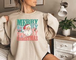 Merry Merry Christmas Santa Shirt, Merry Christmas Sweatshirt, Christmas Family Shirt, Funny Christmas Tee, Christmas Gi