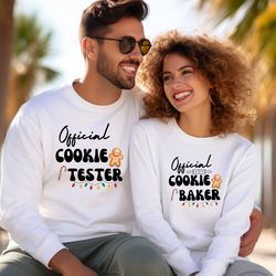 Official Cookie Baker Shirt, Official Cookie Tester Shirt, Christmas Couple Shirt, Matching Family T-Shirt, Xmas Mom Dau