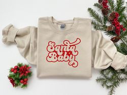 Santa Baby Shirt, Santa Baby retro vibes Tee, Christmas Sweatshirt, Cute womens christmas gift, Xmas gift, Christmas Par