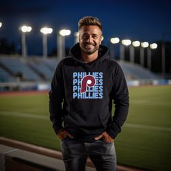 Old School Phillies Hooded Sweatshirt, Vintage Philadelphia Phillies, Ring the Bell, NLCS, World Series, Philly Fans, Da
