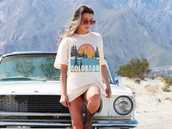 Colorado Shirt Comfort Colors Rocky Mountains USA National Park Shirt Oversized T Shirt Boho Hippie Clothes Camper T Mou