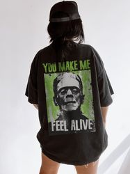 Frankenstein Shirt Comfort Colors Vintage Horror Cult Classic Grunge Horror Movies Tee Spooky Season Halloween Tshirt Ha