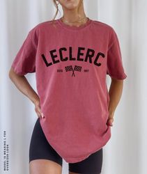 Leclerc Unisex Shirt Comfort Colors Varsity Style Formula 1 Oversized T Shirt Formula One Racing Gifts Leclerc Tshirt F1