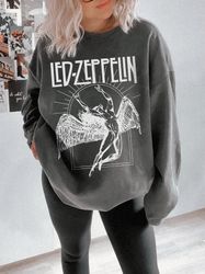 Led Zeppelin Sweatshirt UNISEX Comfort Colors Vintage Rock Band Led Zeppelin Tour Distressed 70s Crewneck Oversized Musi