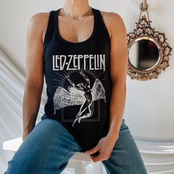 Led Zeppelin Tank Top Vintage Rock Band Led Zeppelin Tour Distressed 70s Music Concert Shirt Womens Racerback Festival C