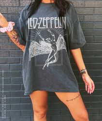 Led Zeppelin Unisex Shirt Comfort Colors Vintage Rock Band Led Zeppelin Tour Distressed 70s Music Concert Shirt Oversize
