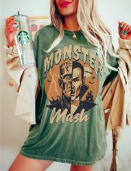 Monster Mash Tee Comfort Colors Classic Cult Horror Movie Vintage Halloween Tshirt Dracula Frankenstein Halloween Clothe